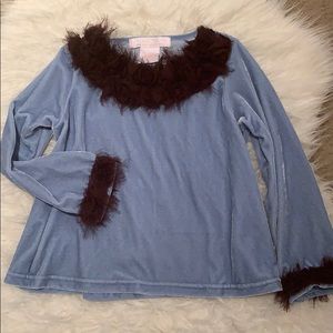 Girls Velvet Roses top